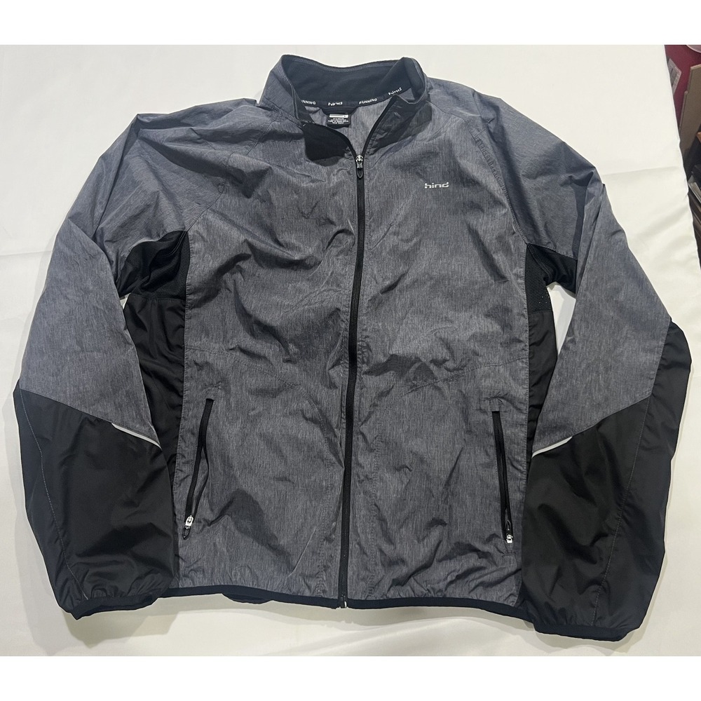 Hind Windbreaker Jacket Mens Large Gray Running Activewear